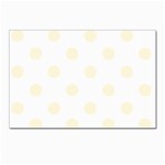 Polka Dots - Cornsilk Yellow on White Postcard 4 x 6  (Pkg of 10)