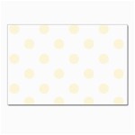 Polka Dots - Cornsilk Yellow on White Postcards 5  x 7  (Pkg of 10)