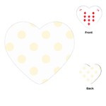 Polka Dots - Cornsilk Yellow on White Playing Cards (Heart)