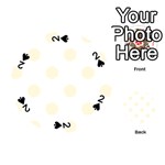 Polka Dots - Cornsilk Yellow on White Playing Cards 54 (Round)
