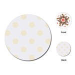 Polka Dots - Cornsilk Yellow on White Playing Cards (Round)