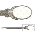 Polka Dots - Cornsilk Yellow on White Letter Opener