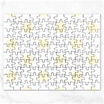 Polka Dots - Cornsilk Yellow on White Jigsaw Puzzle (Rectangular)