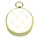 Polka Dots - Cornsilk Yellow on White Gold Compass