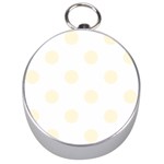 Polka Dots - Cornsilk Yellow on White Silver Compass