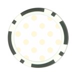 Polka Dots - Cornsilk Yellow on White Poker Chip Card Guard