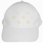 Polka Dots - Cornsilk Yellow on White White Cap