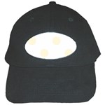 Polka Dots - Cornsilk Yellow on White Black Cap
