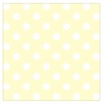 Polka Dots - White on Cream Yellow Large Satin Scarf (Square)
