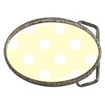 Polka Dots - White on Cream Yellow Belt Buckle