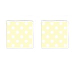 Polka Dots - White on Cream Yellow Cufflinks (Square)