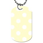 Polka Dots - White on Cream Yellow Dog Tag (One Side)