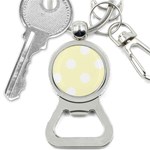 Polka Dots - White on Cream Yellow Bottle Opener Key Chain