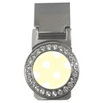 Polka Dots - White on Cream Yellow Money Clip (CZ)