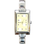 Polka Dots - White on Cream Yellow Rectangle Italian Charm Watch