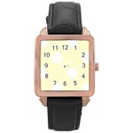 Polka Dots - White on Cream Yellow Rose Gold Leather Watch