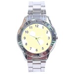 Polka Dots - White on Cream Yellow Stainless Steel Analogue Watch