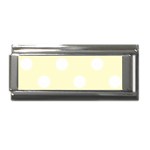 Polka Dots - White on Cream Yellow Superlink Italian Charm (9mm)