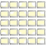 Polka Dots - White on Cream Yellow 9mm Italian Charm (25 pack)