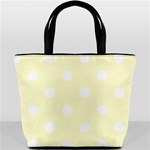 Polka Dots - White on Cream Yellow Bucket Bag