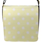 Polka Dots - White on Cream Yellow Flap Closure Messenger Bag (S)