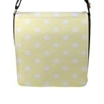 Polka Dots - White on Cream Yellow Flap Closure Messenger Bag (L)