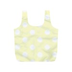 Polka Dots - White on Cream Yellow Full Print Recycle Bag (S)