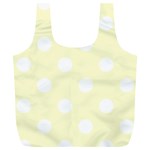 Polka Dots - White on Cream Yellow Full Print Recycle Bag (XL)