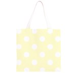 Polka Dots - White on Cream Yellow Grocery Light Tote Bag