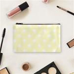 Polka Dots - White on Cream Yellow Cosmetic Bag (S)
