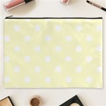Polka Dots - White on Cream Yellow Cosmetic Bag (XXXL)