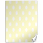Polka Dots - White on Cream Yellow Canvas 18  x 24 