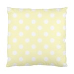 Polka Dots - White on Cream Yellow Standard Cushion Case (One Side)