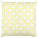 Polka Dots - White on Cream Yellow Standard Flano Cushion Case (One Side)