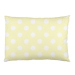 Polka Dots - White on Cream Yellow Pillow Case (Two Sides)