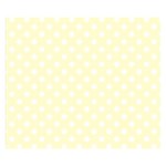 Polka Dots - White on Cream Yellow Double Sided Flano Blanket (Small)