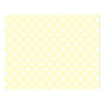 Polka Dots - White on Cream Yellow Double Sided Flano Blanket (Large)