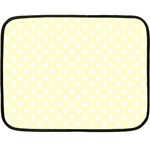 Polka Dots - White on Cream Yellow Double Sided Fleece Blanket (Mini)