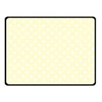 Polka Dots - White on Cream Yellow Double Sided Fleece Blanket (Small) (Two Sides)