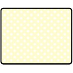 Polka Dots - White on Cream Yellow Double Sided Fleece Blanket (Medium) (Two Sides)