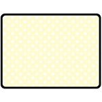Polka Dots - White on Cream Yellow Double Sided Fleece Blanket (Large) (Two Sides)