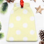 Polka Dots - White on Cream Yellow Bell Ornament (Two Sides)