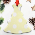 Polka Dots - White on Cream Yellow Ornament (Christmas Tree)