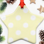 Polka Dots - White on Cream Yellow Star Ornament (Two Sides)