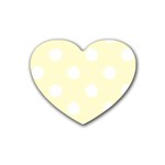 Polka Dots - White on Cream Yellow Heart Coaster (4 pack)