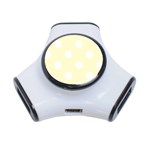 Polka Dots - White on Cream Yellow Portable USB Hub (One Side)