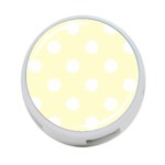 Polka Dots - White on Cream Yellow 4-Port USB Hub (One Side)