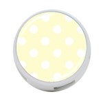 Polka Dots - White on Cream Yellow 4-Port USB Hub (Two Sides)