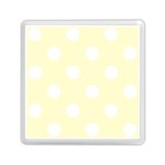 Polka Dots - White on Cream Yellow Memory Card Reader with Storage (Square)