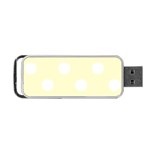 Polka Dots - White on Cream Yellow Portable USB Flash (Two Sides)